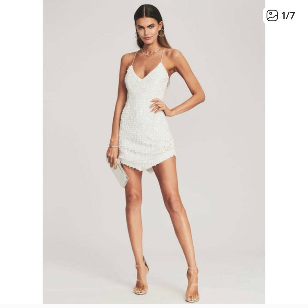 NWT Retrofête Sirena Feather Sequin Mini Dress - Size Small